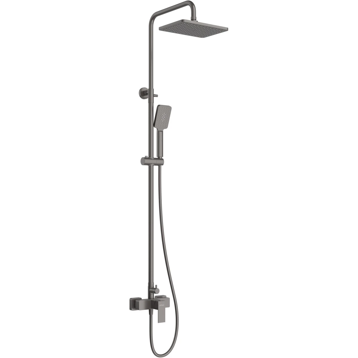 Душевая система Cezares Slider SLIDER-CD-GM 270x200 мм, со смесителем, оружейная сталь матовый