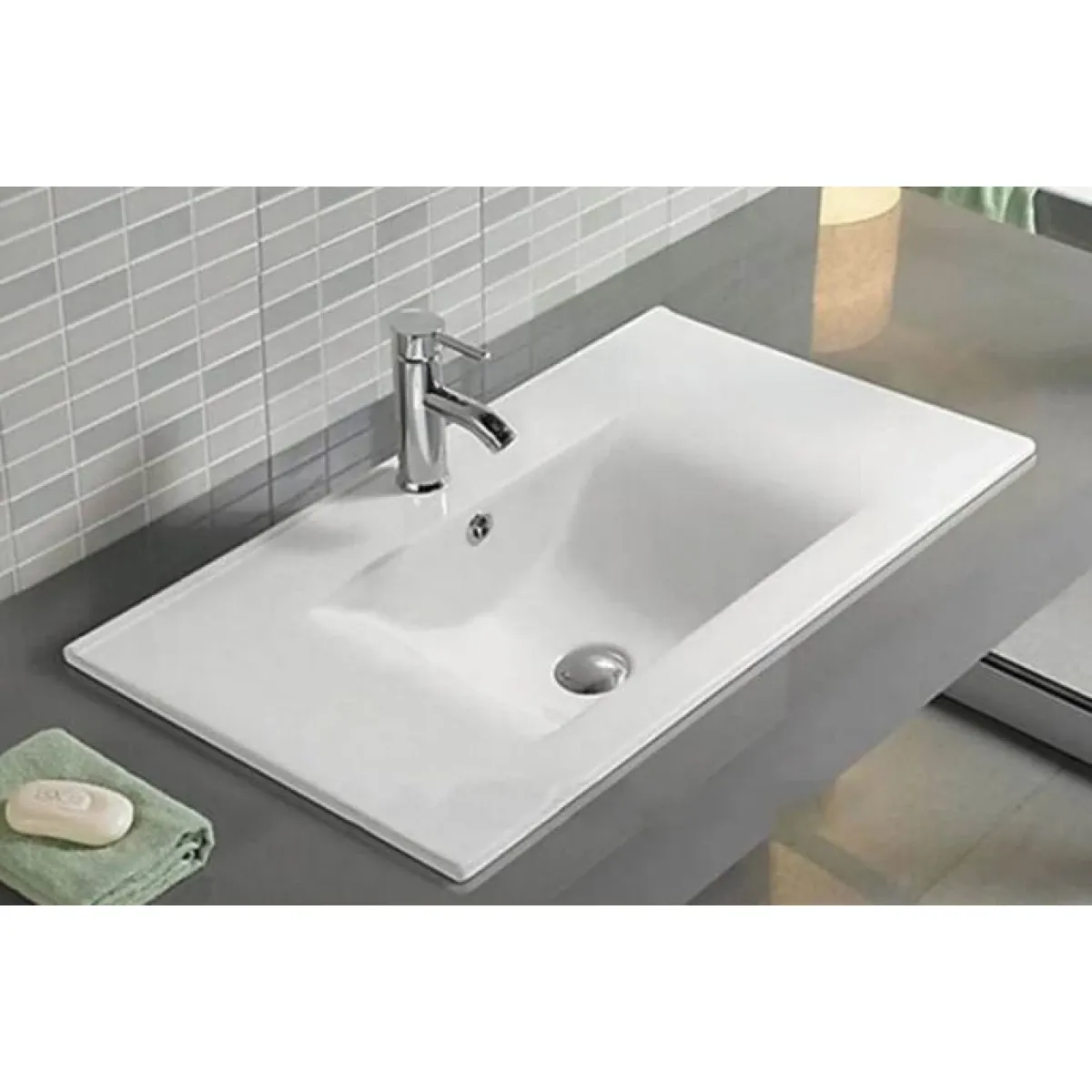 Раковина CeramaLux JY-807-80 81,5x46 см, накладная, белый