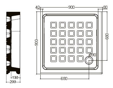 Душевой поддон KERASAN Retro 90*90 1338bi