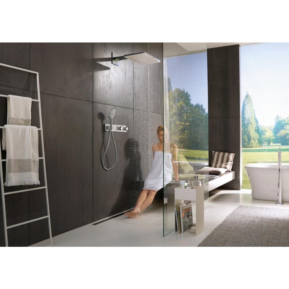 Смеситель для душа с термостатом hansgrohe RainSelect 15356600 на 3 потребителя черный/хром