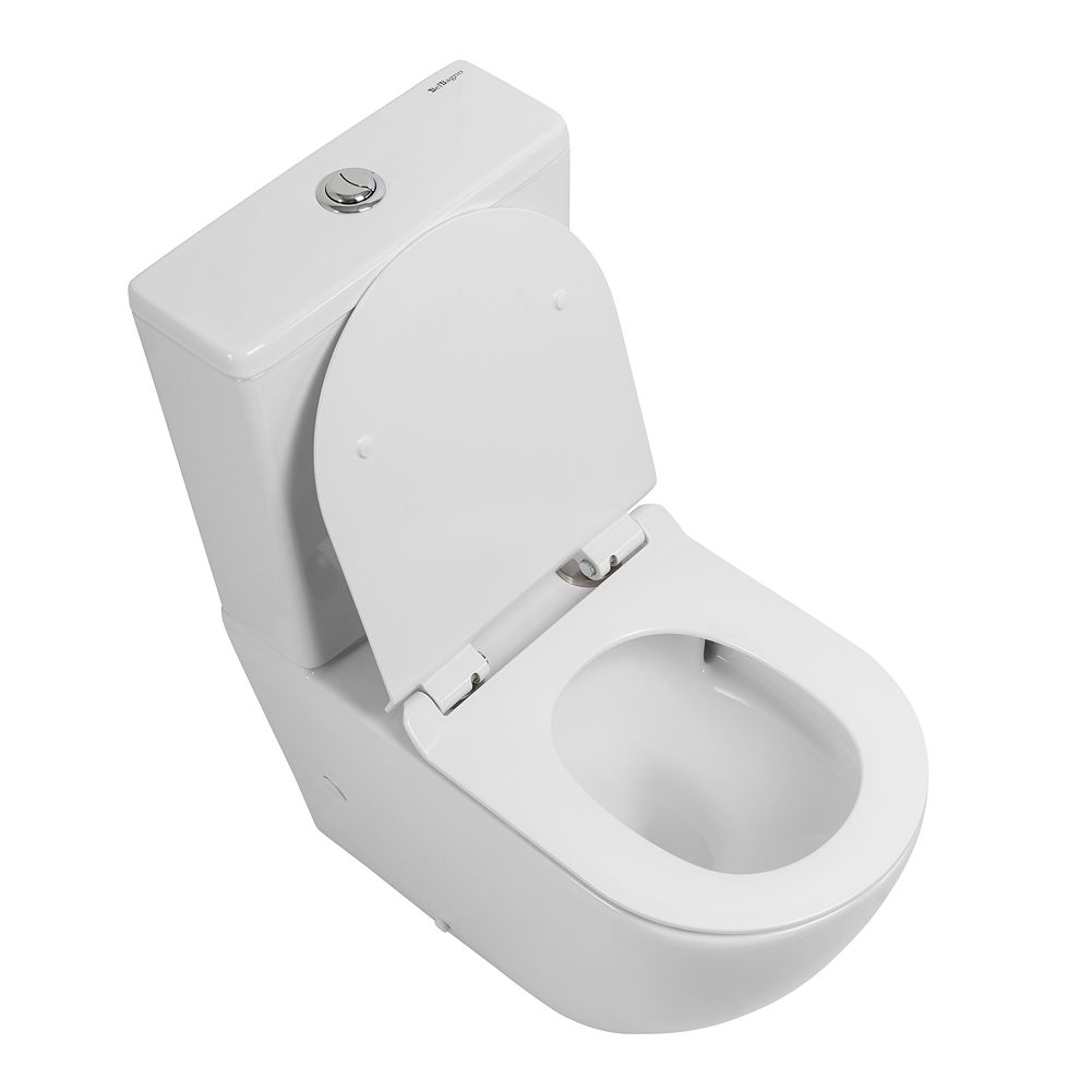 Унитаз-компакт безободковый со смывом TORNADO BelBagno SFERA-TOR BB2141CP-TOR с сиденьем BB2111SC