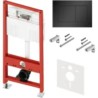 Инсталляция для унитаза Tece TECEnow + TECEbase 3.0 N500414 с кнопкой смыва, черный матовый