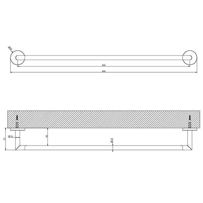 Полотенцедержатель Gessi Tondo 60 см 63703#149 никель