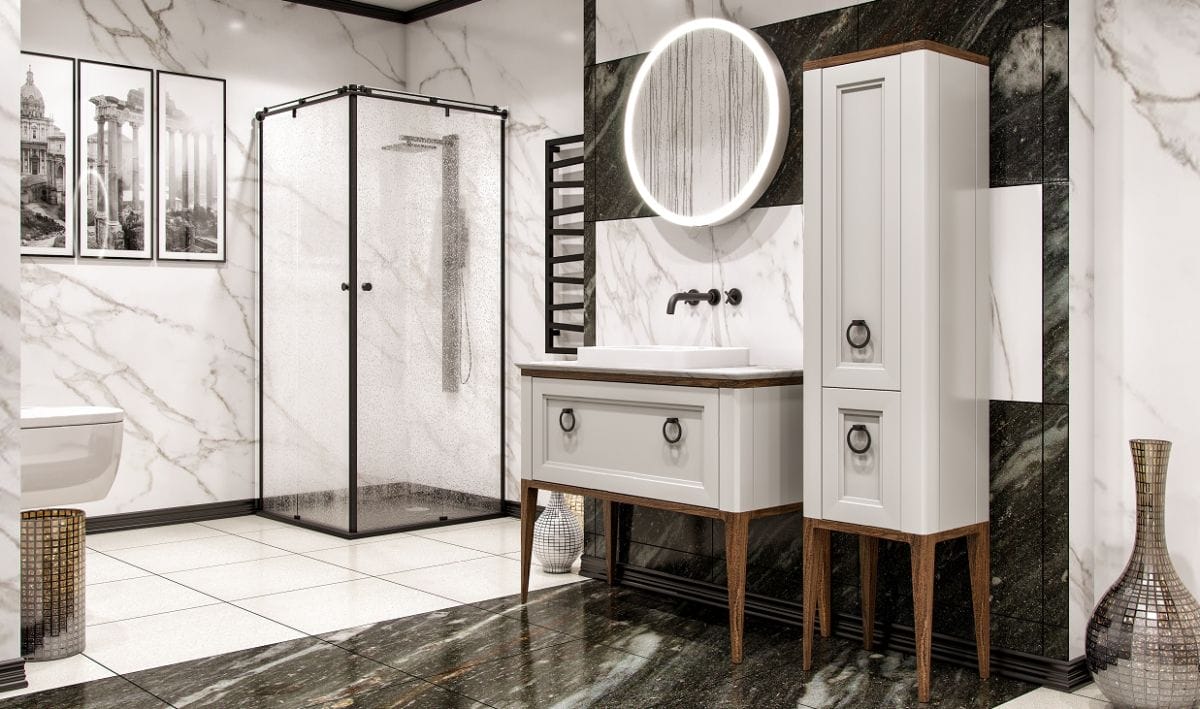 Тумба с раковиной Bagno Piu Tribeca 100 белый матовый/светлое дерево