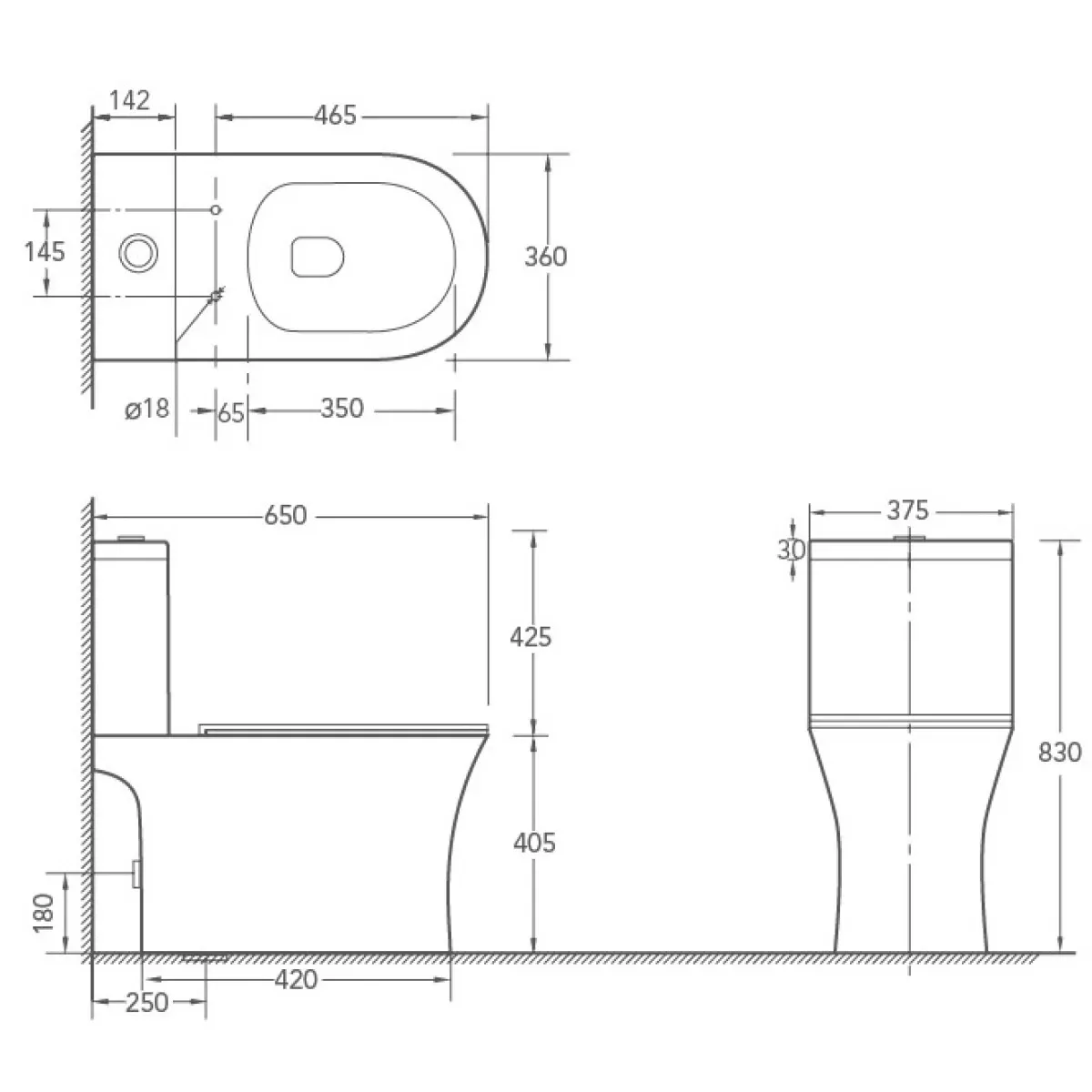 Унитаз-компакт SantiLine SL-5010 безободковый, с сиденьем микролифт, белый