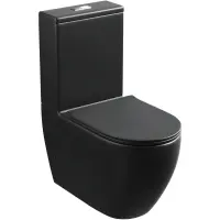 Унитаз-компакт Grossman GR-4446BMSQ безободковый, торнадо, с сиденьем микролифт, черный матовый