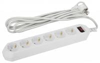 Удлинитель с выключателем Эра  USF-6es-3m-W-BOX