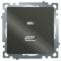 Розетка 2хUSB type A и C без рамки Stekker Катрин 50052