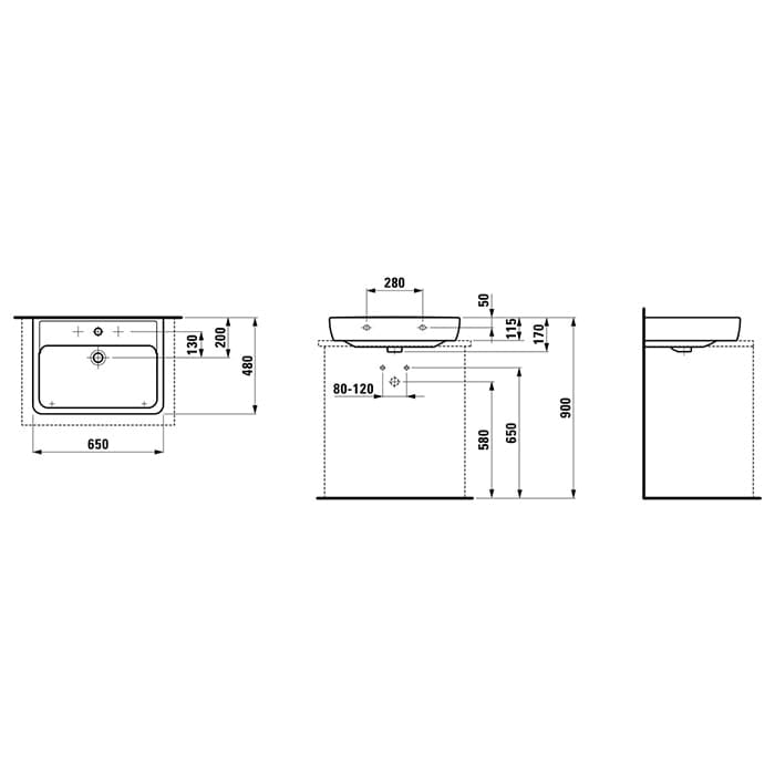 Раковина Laufen Pro 65 8.1795.3.000.104.1