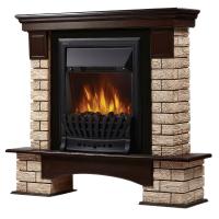 Портал Firelight Forte Wood Classic камень коричневый шпон темный дуб