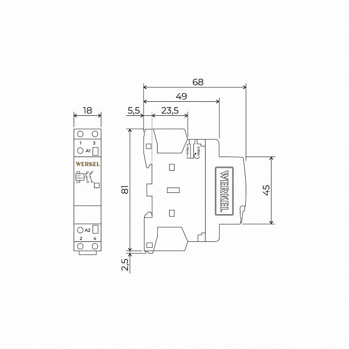Контактор одномодульный Werkel  W941M20O