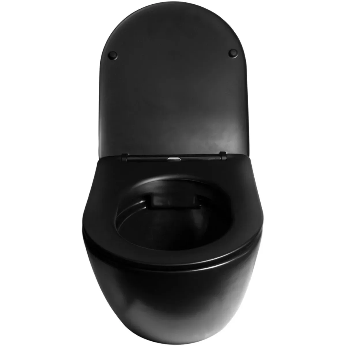 Унитаз подвесной SantiLine SL-5018MB безободковый, с сиденьем микролифт, черный матовый