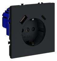Розетка с заземлением и со шторкой и 2хUSB type A и C без рамки Voltum S70 VLS040507