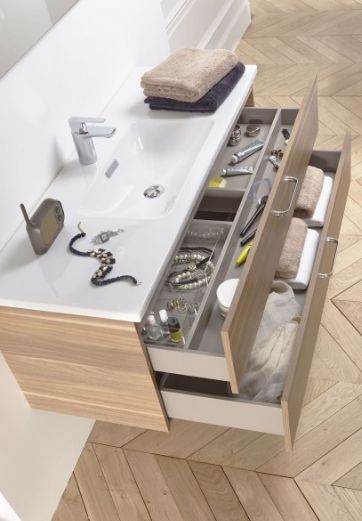 Тумба под раковину Jacob Delafon Vox 100 EB2025-RA-G1C Белый Блестящий Лак