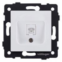 Розетка телефонная RJ-11 со штрокой, без рамки Kollinger  REA-009WM