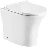 Унитаз приставной CeramaLux 217D безободковый, с сиденьем микролифт, белый