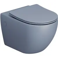 Унитаз подвесной Grossman GR-4411BSMS-21 безободковый, с сиденьем микролифт, голубой матовый