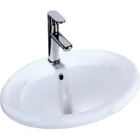 Раковина CeramaLux 3172 56x43 см, встраиваемая сверху, белый