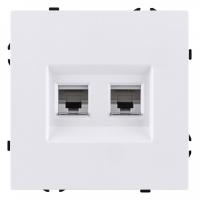 Розетка двойная Ethernet RJ-45 и со шторками, без рамки Kollinger Eclipse EC-018WH