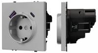Розетка с заземлением и 2хUSB type A и C, без рамки Arlight SCT-NOBE 059445