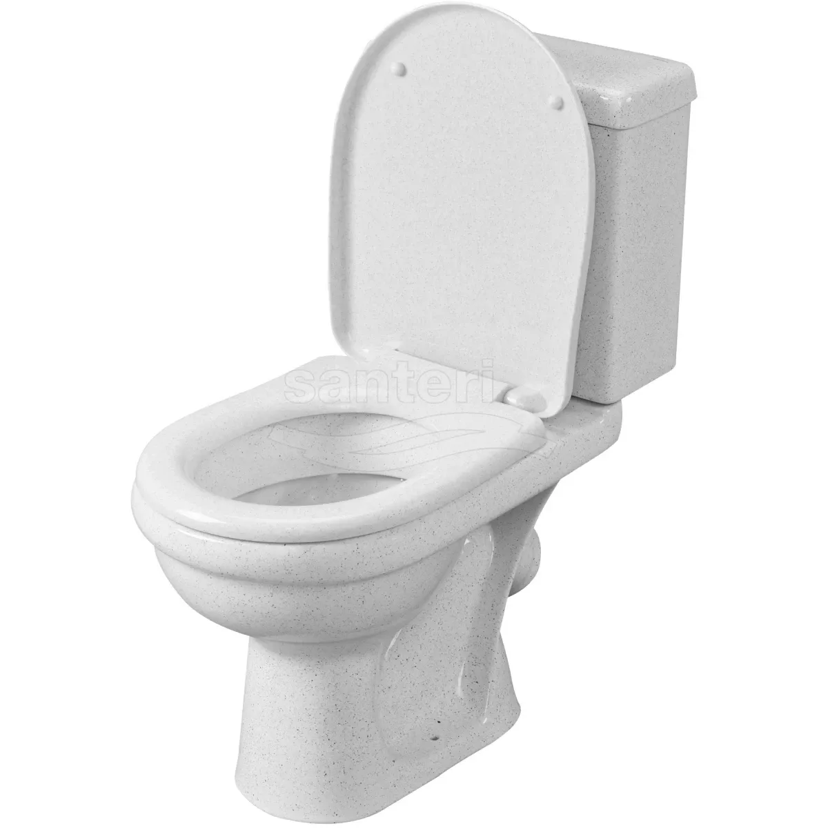 Унитаз-компакт Santeri Visit 1.P405.3.S01.00B.F (4640009670765) косой выпуск, с сиденьем, крап на белом