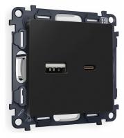 Розетка 2хUSB type A и C без рамки Ambrella Volt Quant MA811010