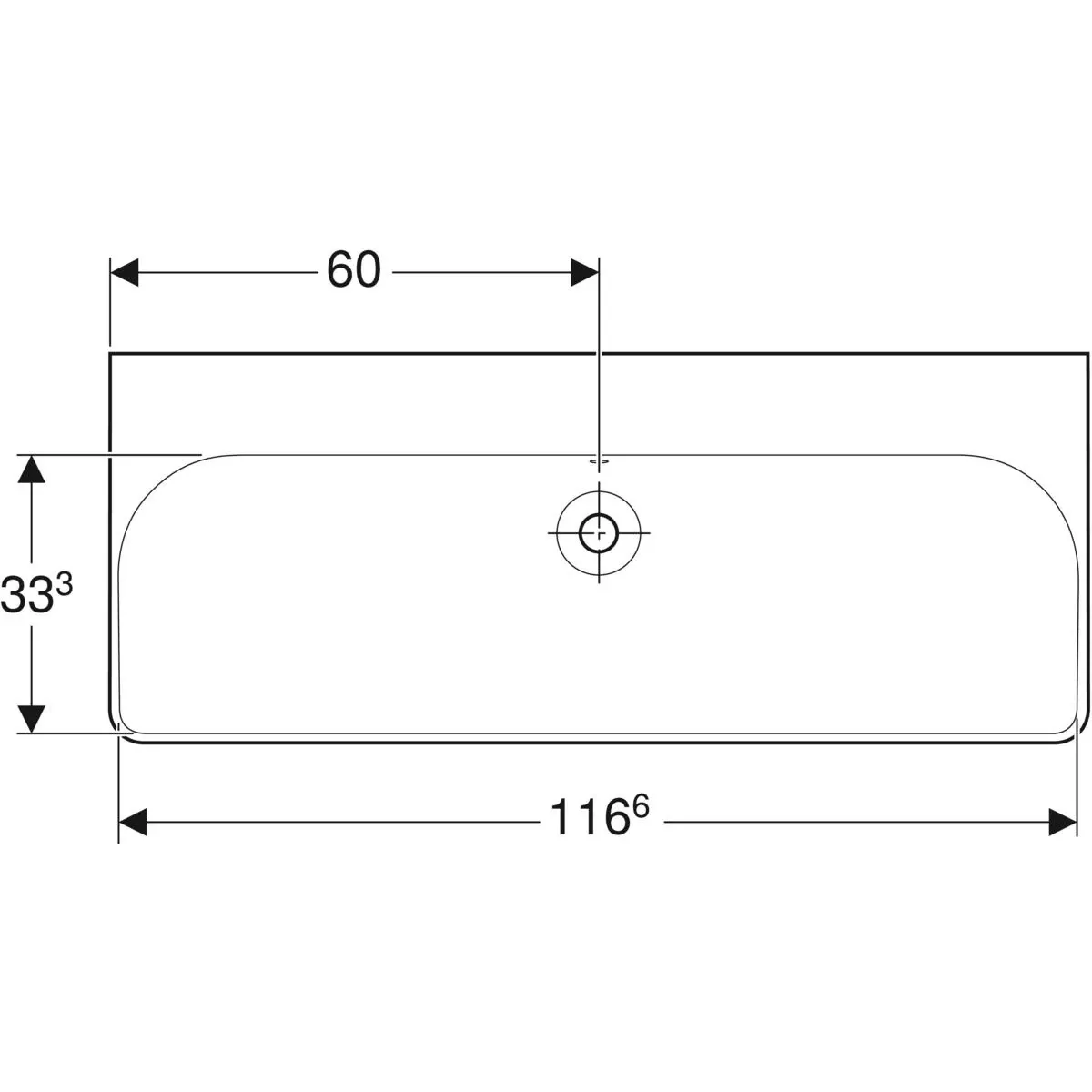 Раковина 120x48 см Geberit Smyle Square 500.225.01.1