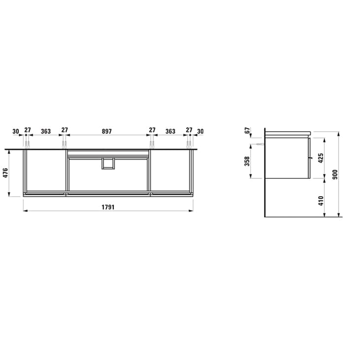 Тумба под раковину Laufen Living Square 180 4.0136.1.075.999.1 коричневый
