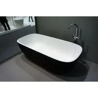 Ванна из литьевого мрамора Kolpa-San Gloria FS Black 592550 180x80 см, отдельностоящая, белый матовый/черный матовый