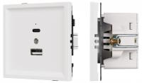 Розетка 2хUSB type A и C без рамки Arlight SCT-TENDO 054539