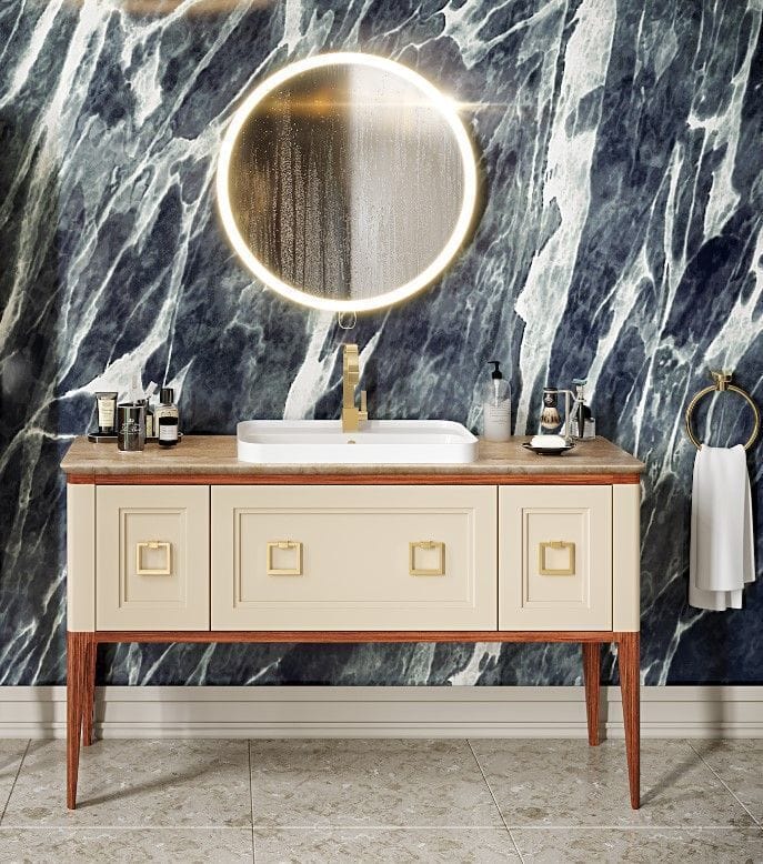 Тумба с раковиной Bagno Piu Tribeca 140 матовый капучино/светлое дерево