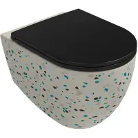 Унитаз подвесной Isvea Infinity Terrazzo 10NF02001-TRZ-2K безободковый, слоновая кость матовый