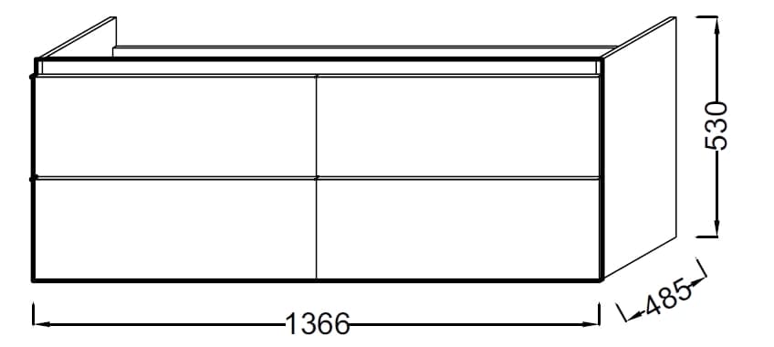 Тумба под раковину Jacob Delafon Odeon Up 137 EB997-N18 белый