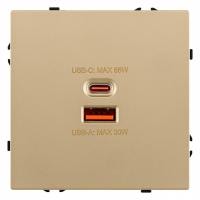 Розетка 2хUSB type A и C без рамки Kollinger Eclipse EC-024GD