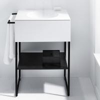 Тумба с раковиной Burgbad Coco 60 SFHQ060 F2843 C0001*1 черно-белая