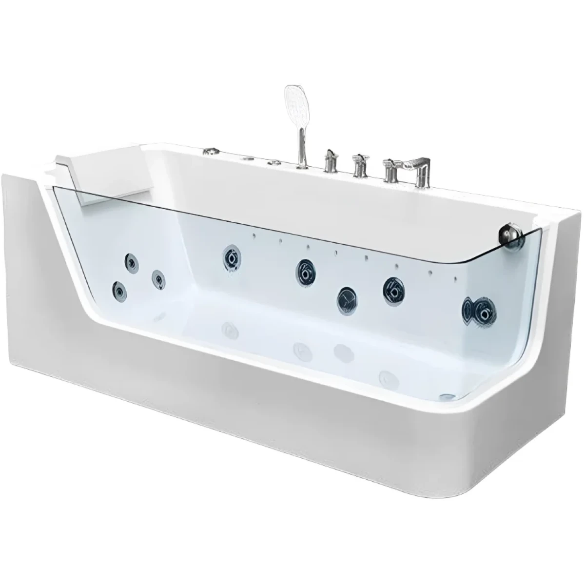 Акриловая ванна Ceruttispa C-494-17L 170x80 см L, с гидромассажем, белый