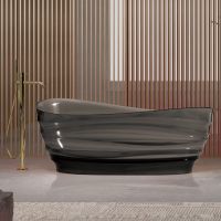 Ванна из полиэфирной смолы Abber Kristall AT9709Onyx 170x88 см, отдельностоящая, черный