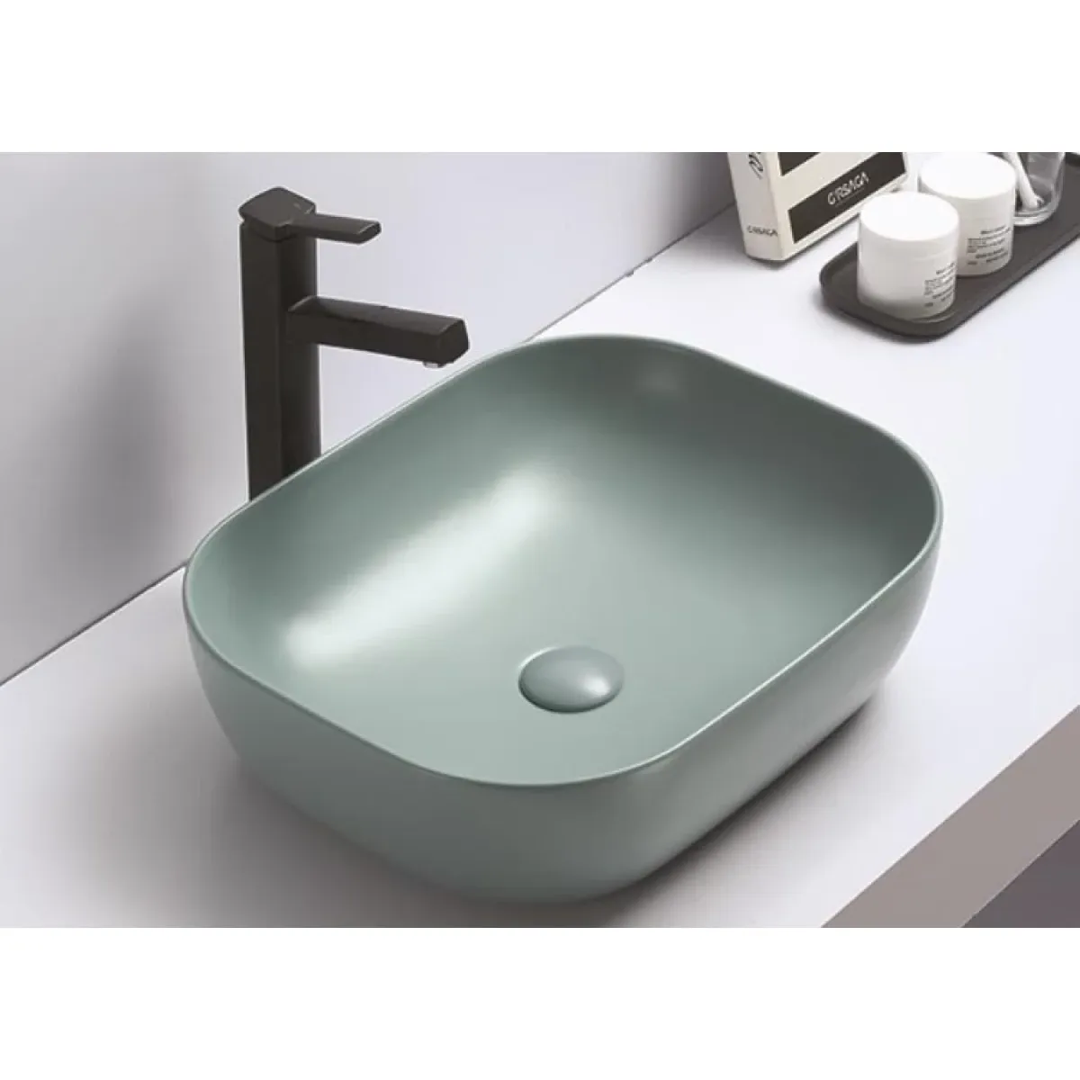 Раковина-чаша CeramaLux 78104MLG-6 50,5x40,5 см, накладная, бирюзовый матовый