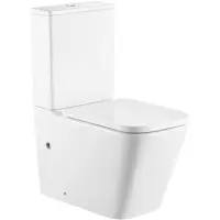 Унитаз-компакт SantiLine SL-5028 безободковый, торнадо, с сиденьем микролифт, белый