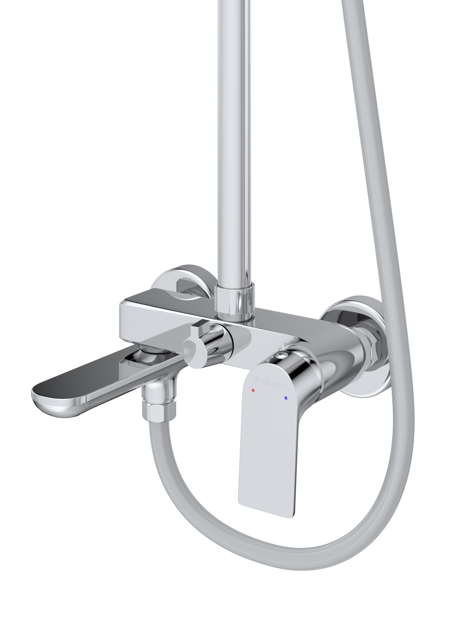 Душевая стойка со смесителем и изливом BelBagno MARINO-VSCM-CRM