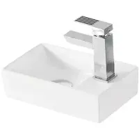 Раковина CeramaLux 9048GTL 29,5x18 см L, рукомойник, белый
