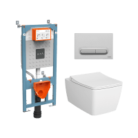 Подвесной унитаз Vitra Metropole 9820B003-7201 с инсталляцией