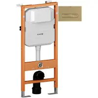 Инсталляция для унитаза Kludi Unifix 79101 + 30PP01N0 с кнопкой смыва, золотой матовый