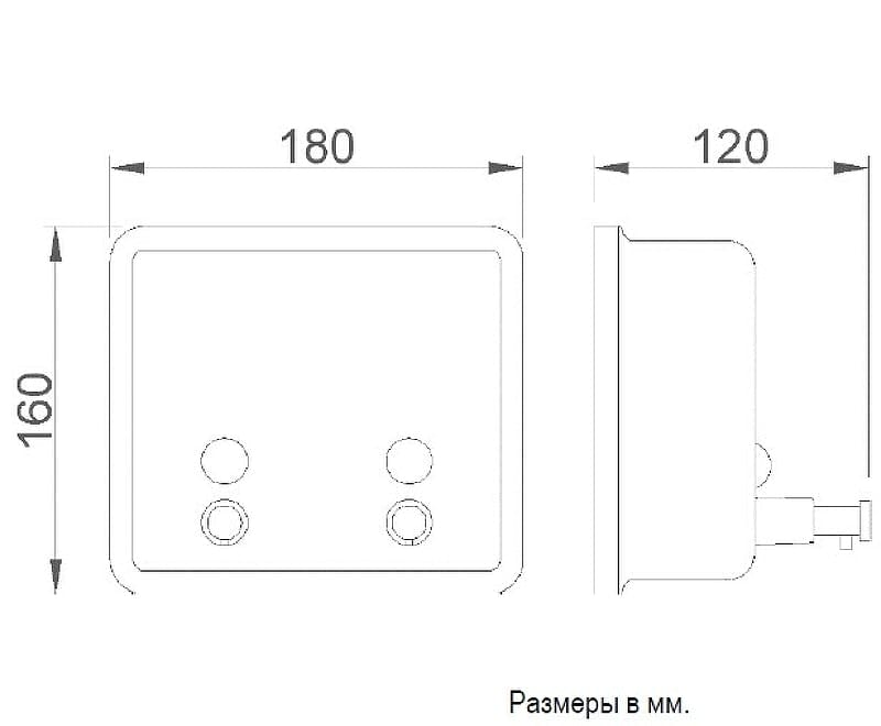 Диспенсер для жидкого мыла Nofer Inox 03005.B двойной глянцевая нержавеющая сталь