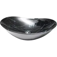 Раковина-чаша CeramaLux 7404BM 61,5x36 см, накладная, черный мрамор