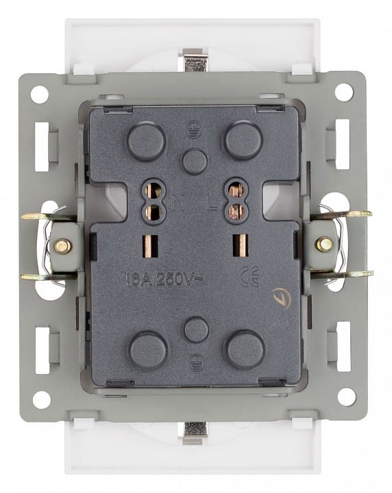 Розетка двойная с заземлением и со шторкой, без рамки Arlight SCT 043764
