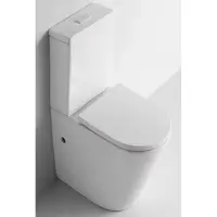 Унитаз-компакт CeramaLux NS2179 безободковый, с сиденьем микролифт, белый