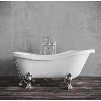 Ванна из литьевого мрамора Tiffany World TW176bi/cr 176x80 см, отдельностоящая, белый