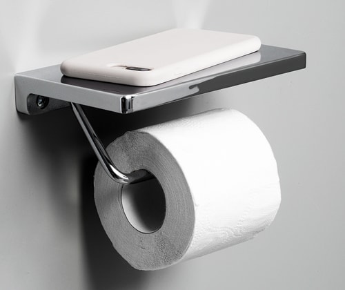 Держатель для туалетной бумаги WasserKRAFT K-1425 с полочкой для телефона