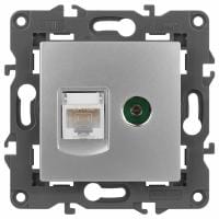 ТВ-розетка и розетка Ethernet RJ-45 без рамки Эра Эра Elegance 14-3110-03